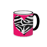 Sassy Posh Pink & Zebra Heart Mug mugs