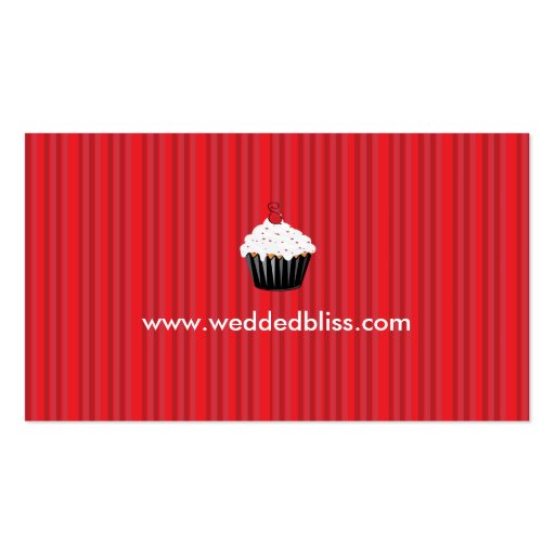 Sassy Red and Black Cupcake Business Card (back side)