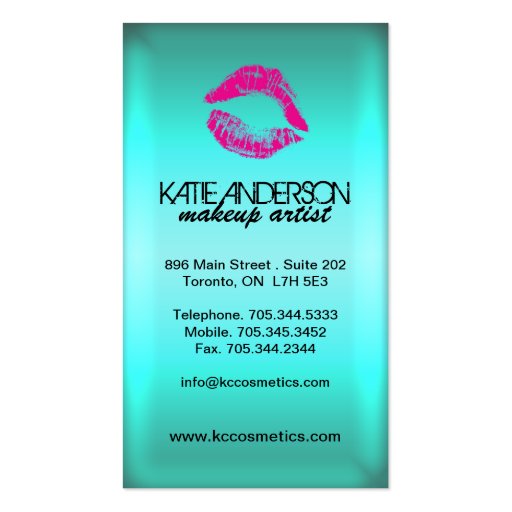 Sassy Smooch Lips Business Cards (front side)