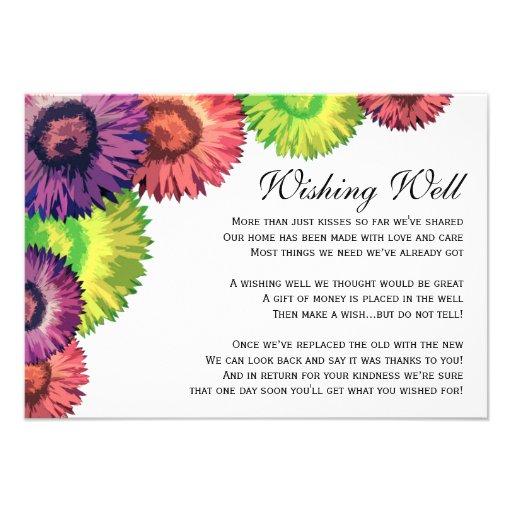 Sassy Spring Flowers Modern Wishing Well Card