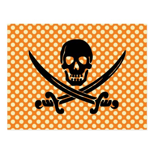 Sassy & sweet Halloween skull pirate print Post Cards