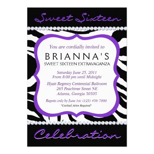 Sassy Sweet Sixteen Invite