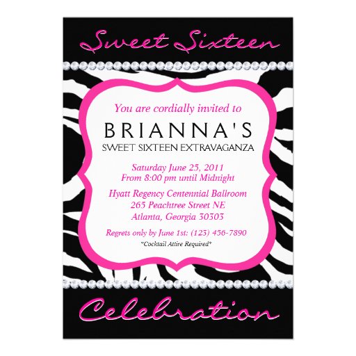 Sassy Sweet Sixteen Invite