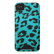 Sassy Teal Leopard Animal Print Case Iphone 4 Id Case
