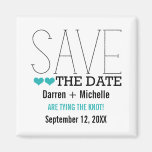 Sassy Typography Save the Date Magnet, Aqua