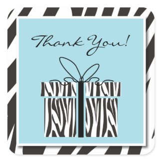 Sassy Zebra Baby Shower Thank You Stickers