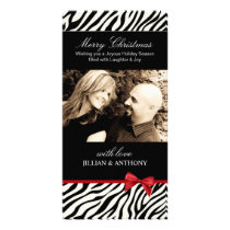 Sassy Zebra Christmas Photo Greeting Card