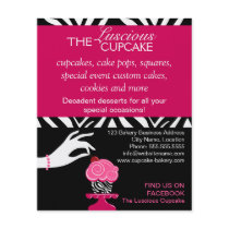 Sassy Zebra Cupcake Bakery Flyer