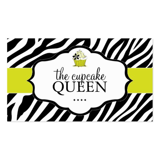 Sassy Zebra Cupcake Business Card