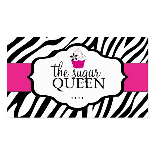 Sassy Zebra Cupcake Loyalty Cards Business Card Templates (front side)
