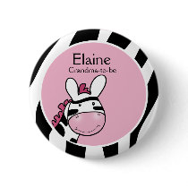 SASSY ZEBRA DIVA NAME TAG Personalized Button