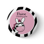 SASSY ZEBRA DIVA NAME TAG Personalized Button