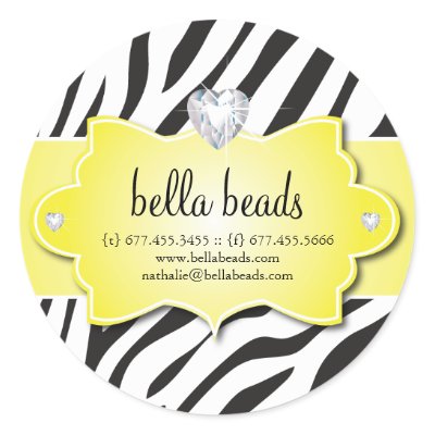 Sassy Zebra Jewelry Designer Stickers
