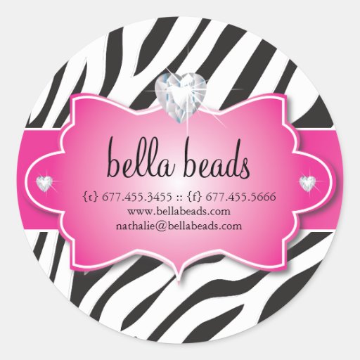 Sassy Zebra Jewelry Designer Stickers