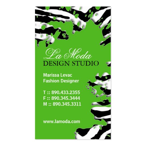 Sassy Zebra Print  Business Card