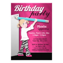 Sassy Zebra Print Girl Birthday Party Invitations
