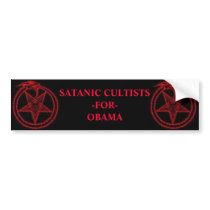 Satanic Cultists For Obama bumper stickers by XXX666 Satanic Cultists For Obama bumper stickers
