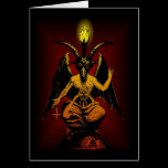 Satanic Goat Greeting Card cards