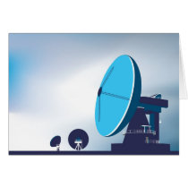 satellite communication dishes greeting card