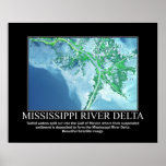 Satellite Image of the Mississippi River Delta posters