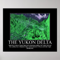 Satellite Image of The Yukon Delta Poster