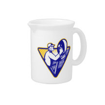 Satellite Installation Technician Worker Drink Pitcher