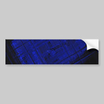Satellite Stained Glass in Bold Blue bumper stickers