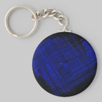 Satellite Stained Glass in Bold Blue keychains