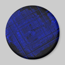 Satellite Stained Glass in Bold Blue magnets