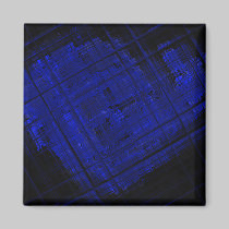 Satellite Stained Glass in Bold Blue magnets