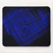 Satellite Stained Glass in Bold Blue mousepads
