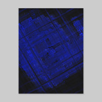 Satellite Stained Glass in Bold Blue postcards