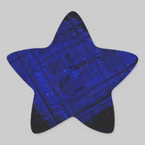Satellite Stained Glass in Bold Blue stickers
