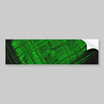 Satellite Stained Glass in Bright Green bumper stickers