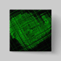 Satellite Stained Glass in Bright Green buttons