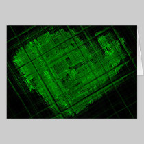 Satellite Stained Glass in Bright Green cards