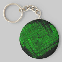 Satellite Stained Glass in Bright Green keychains