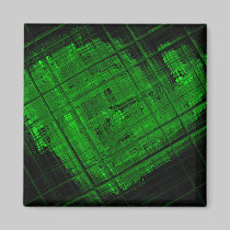 Satellite Stained Glass in Bright Green magnets