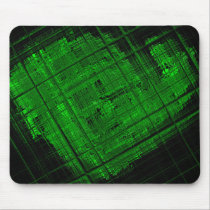 Satellite Stained Glass in Bright Green mousepads