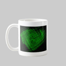Satellite Stained Glass in Bright Green mugs