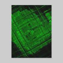 Satellite Stained Glass in Bright Green postcards