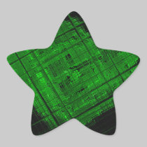 Satellite Stained Glass in Bright Green stickers