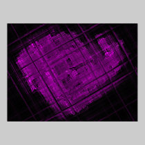 Satellite Stained Glass in Vibrant Purple posters