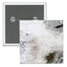 Satellite view of a massive winter storm over U Pinback Buttons