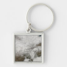 Satellite view of a severe winter storm keychains