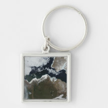 Satellite view of Northwest Canada Key Chains