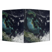 Satellite view of the Bahama Islands 3 Ring Binder