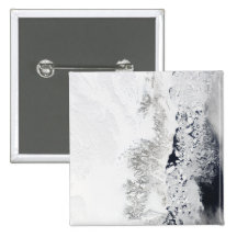 Satellite view of the eastern coast of Greenlan Pinback Button