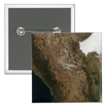 Satellite view of the landscape of central Mexi Pinback Buttons