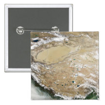 Satellite view of the Tibetan Plateau Pinback Buttons